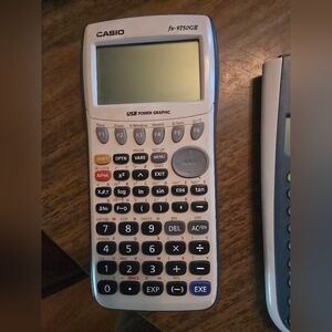 Casio White Graphing Calculator with Black Keypad